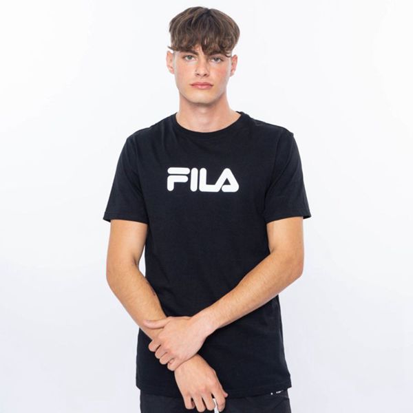 Camisetas Manga Corta Fila Hombre Negras - Mono Deckle - España 321048LXR